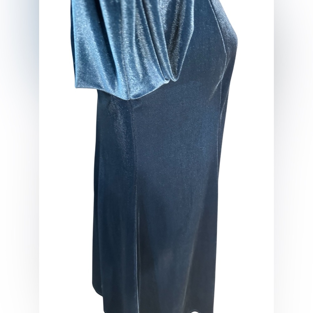 Torrid Mini Velvet Fluted Dress Blue Long Sleeve Size 1 NWT New - Picture 9 of 14